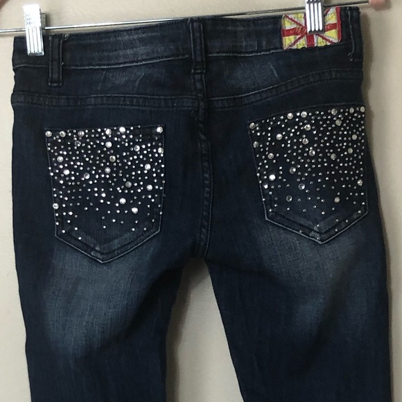 Machine Pour Neuf Mode Brand Studded Jeans Size 5 - Picture 6 of 9